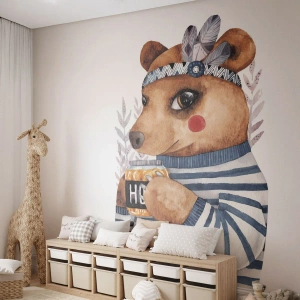 Fotótapéta Premium Canvas - Édes Mackó - Absztrakció, Gyerekeknek, Medve - 450x315 cm