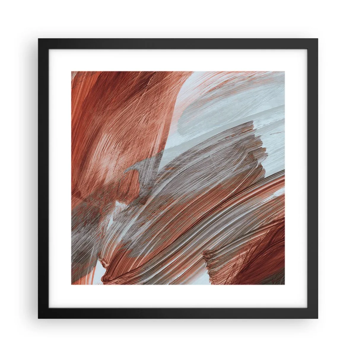 Poszter fehér keretben - Őszi és szeles absztrakció - 40x40 cm