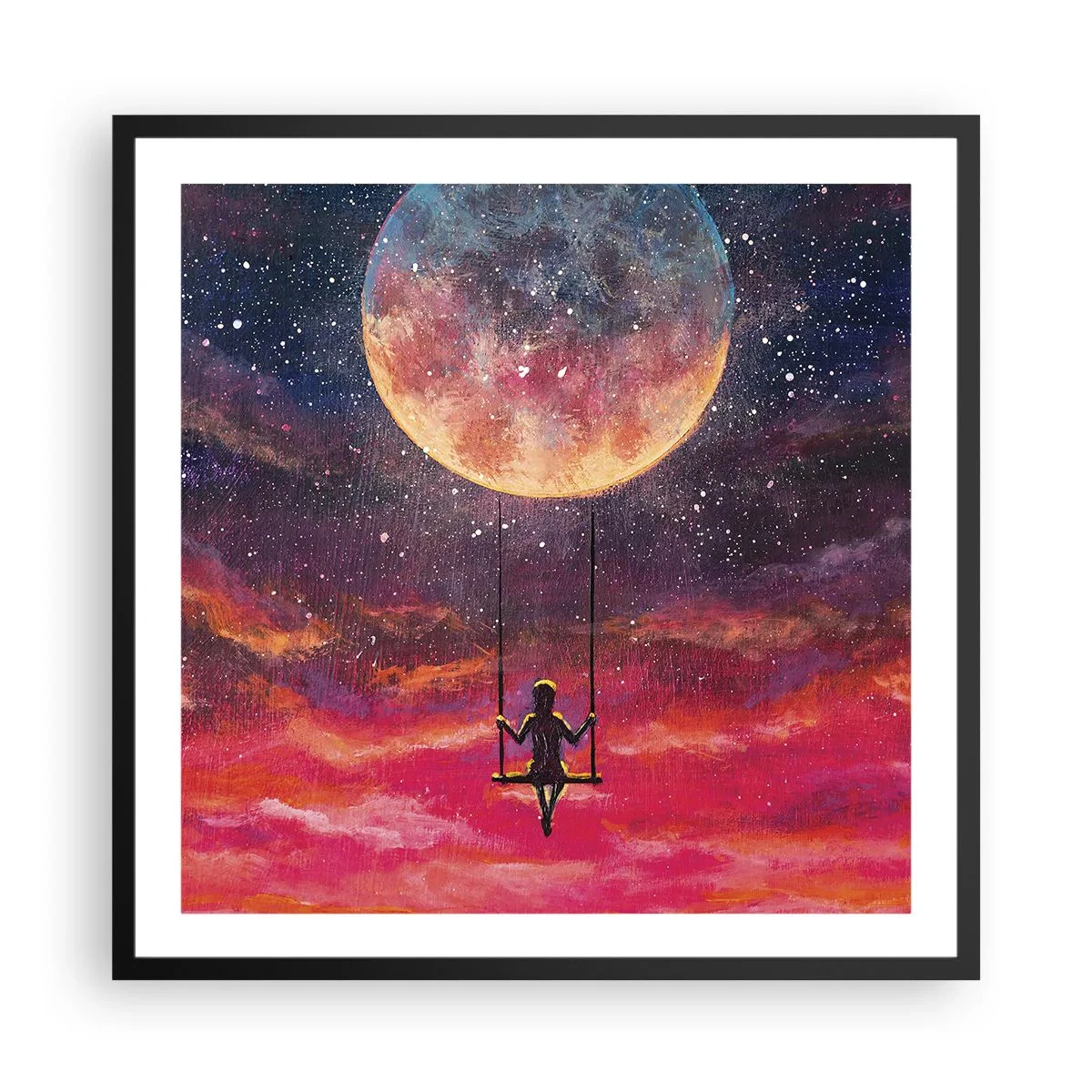 Poszter fehér keretben - Álmodozva - 60x60 cm