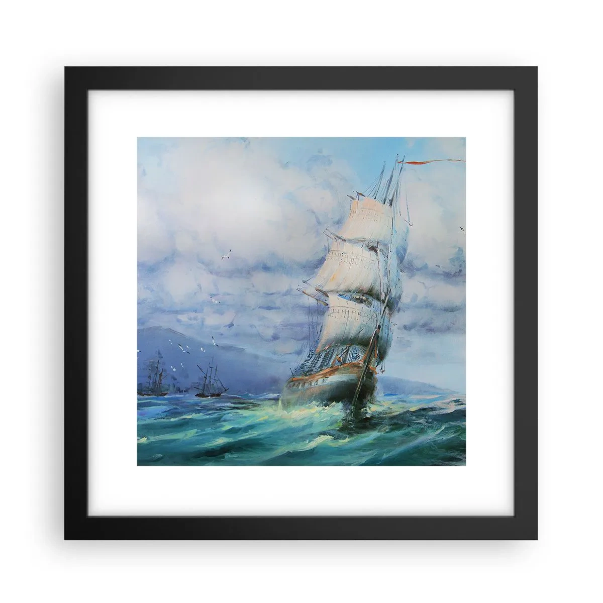 Poszter fehér keretben - Segítő szeleket kívánunk - 30x30 cm