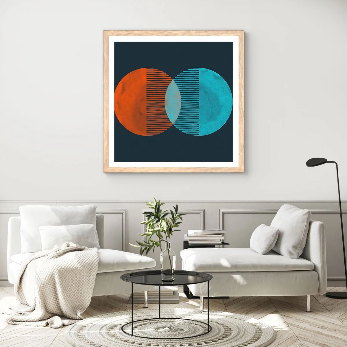 Poszter világos tölgy keretben - Csillagászati fantázia - 50x50 cm