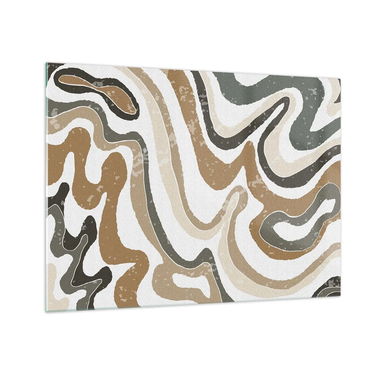 Üveg kép - Absztrakt minta földszínekben - 70x50cm - Földszínű színek kanyarulatai - Modern fali dekoráció nappalihoz és hálószobához ARTTOR