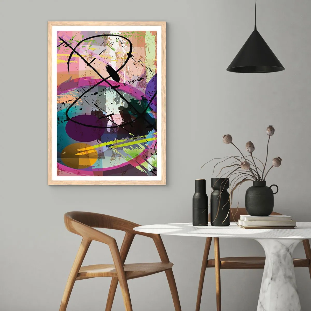 Poszter világos tölgy keretben - Mehet egyenesen előre vagy körbe - 30x40 cm