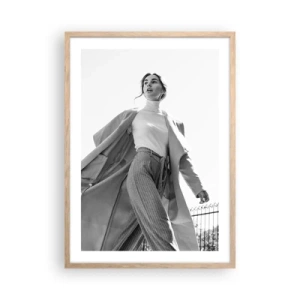 Poszter világos tölgy keretben - Velem jössz? - 50x70 cm