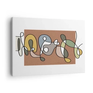 Vászonkép - Színes absztrakció foltokkal és vonalakkal - 70x50cm - Egy mosolyt érdemlő absztrakció - Modern fali dekoráció nappalihoz és hálószobához ARTTOR