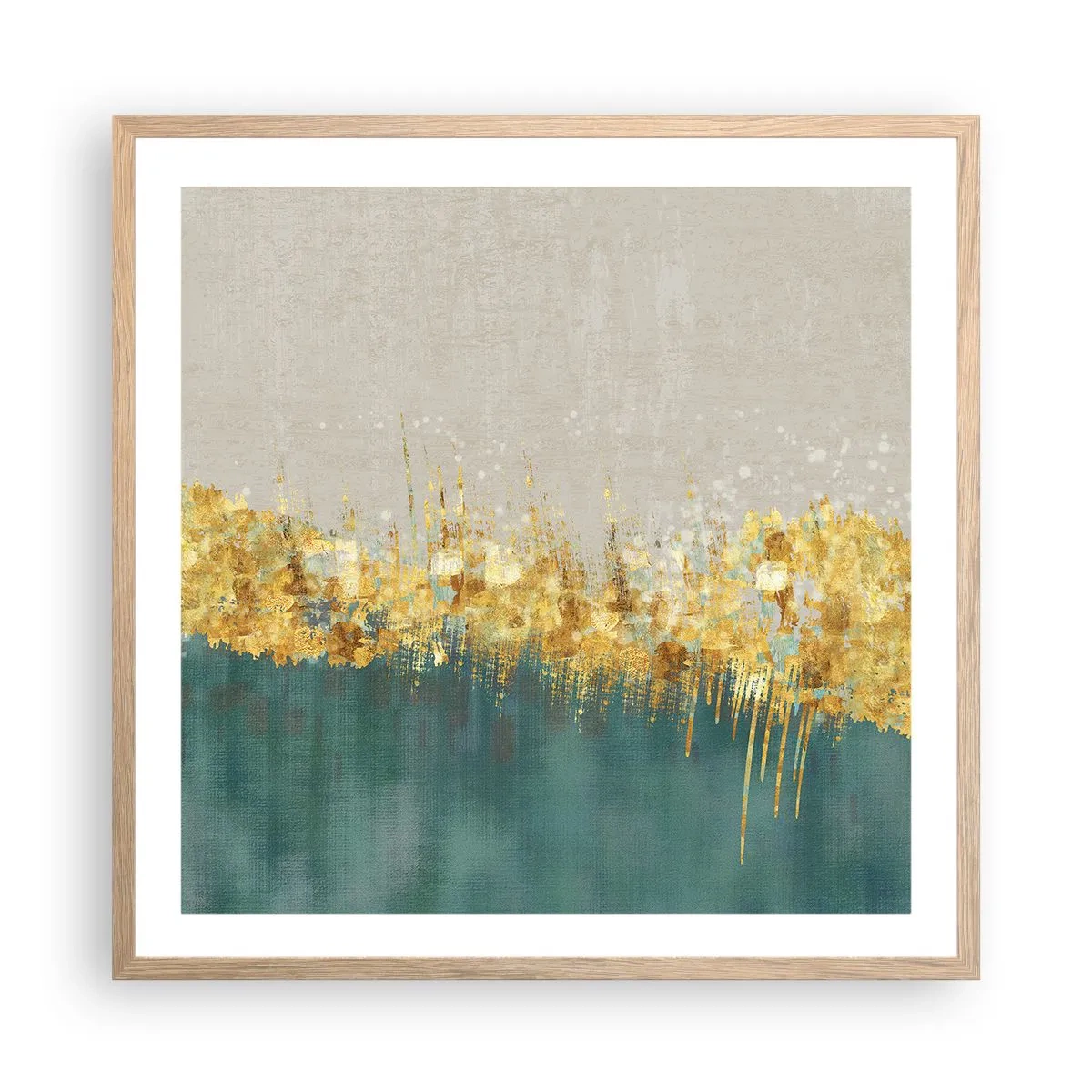 Poszter világos tölgy keretben - Az aranyhatár - 60x60 cm