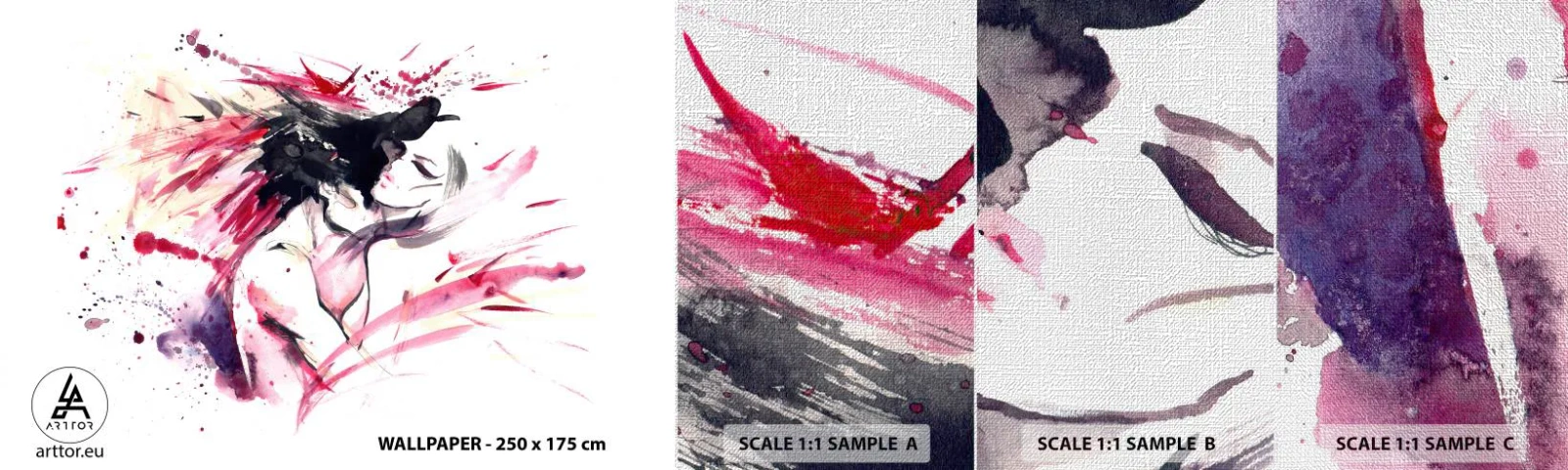 Fotótapéta Minta Premium Canvas - A szerelem beteljesülése - Absztrakció, Nő és Férfi, Szerelem - 100x30 cm