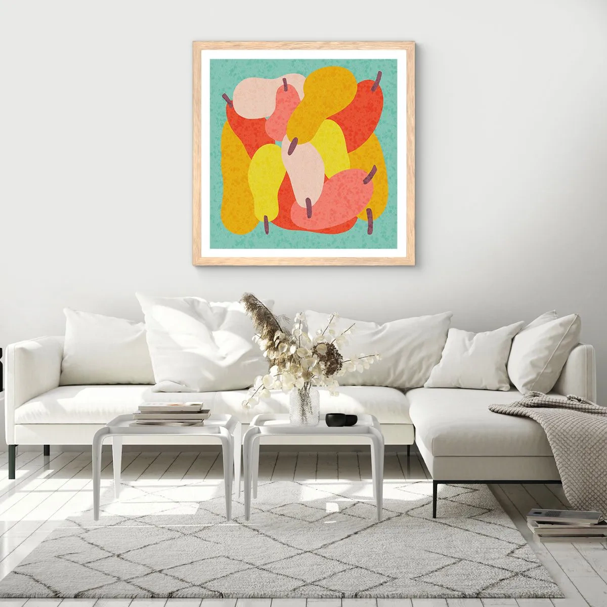 Poszter világos tölgy keretben - Ízlelgetni a nyári napot - 60x60 cm