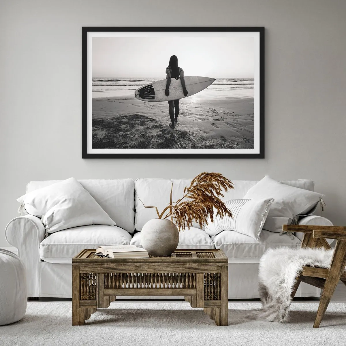 Poszter fehér keretben - Tengeri hullámok lánya - 70x50 cm