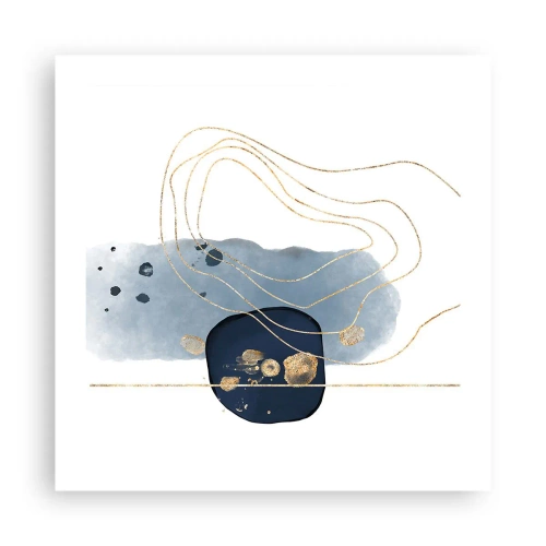 Poszter - Kékes-arany fantázia - 50x50 cm