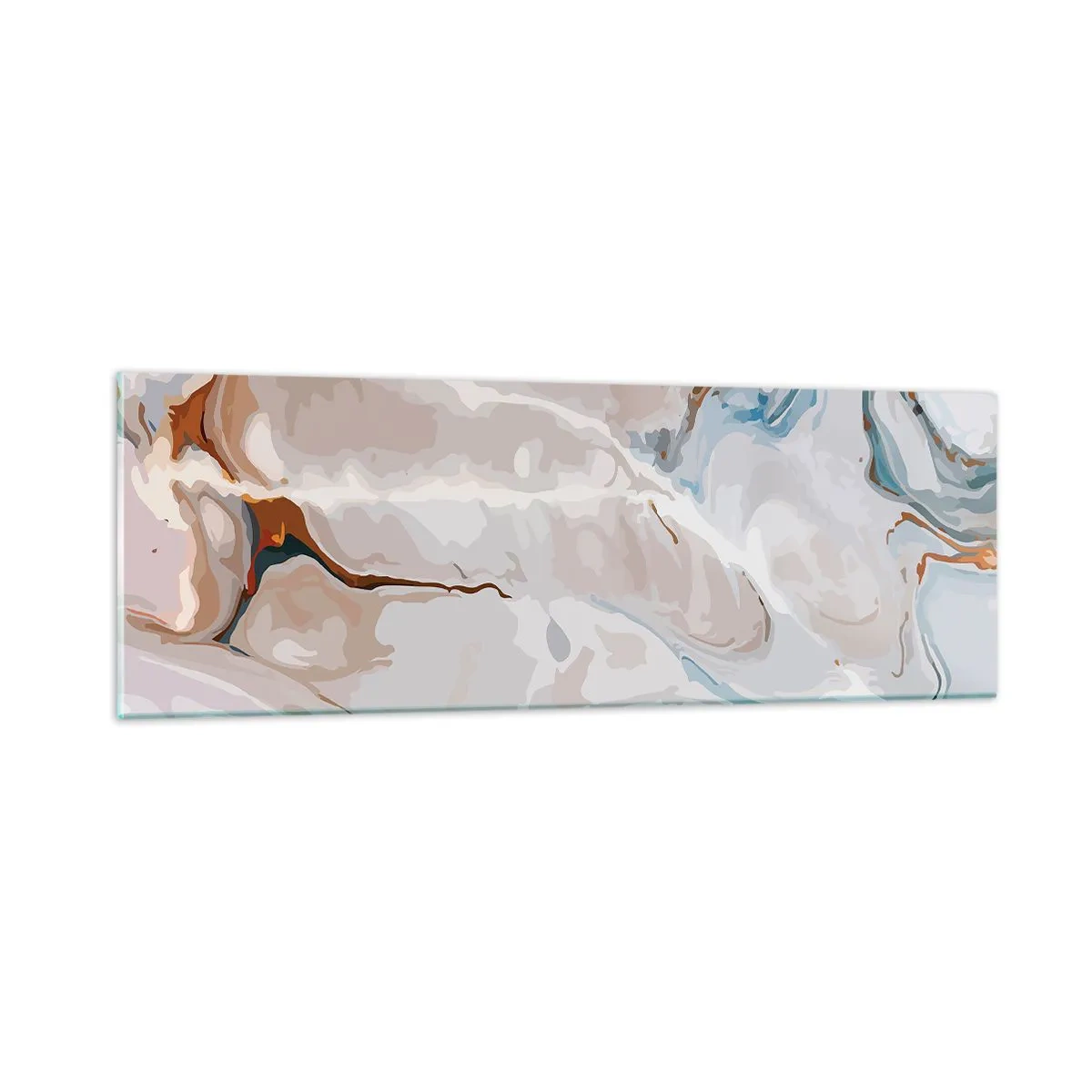 Üveg kép - Kék kanyarog a fehér alatt - 90x30 cm