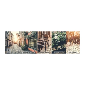 Fotótapéta Minta Öntapadós Deluxe Sticker - Rózsa sikátor rózsaszín fényben - Város, Hollandia, Építészet - 100x30 cm