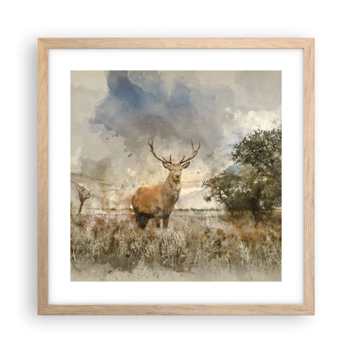 Poszter világos tölgy keretben - Becsület – erő – méltóság - 40x40 cm