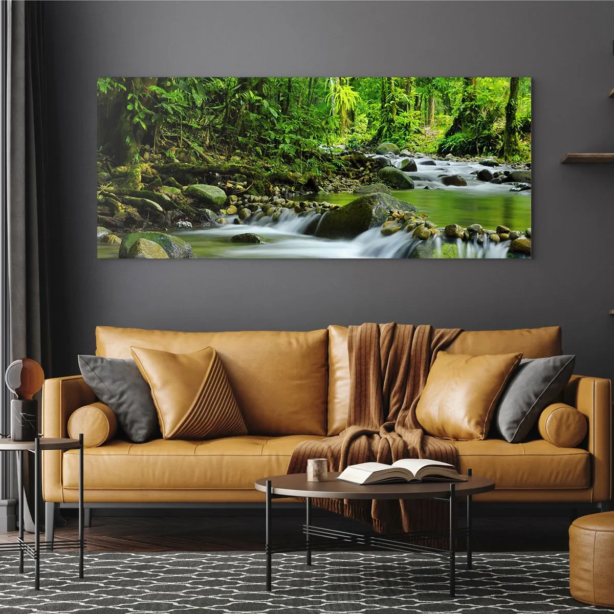 Üveg kép - Úszni a zöld tengerében - 100x40 cm