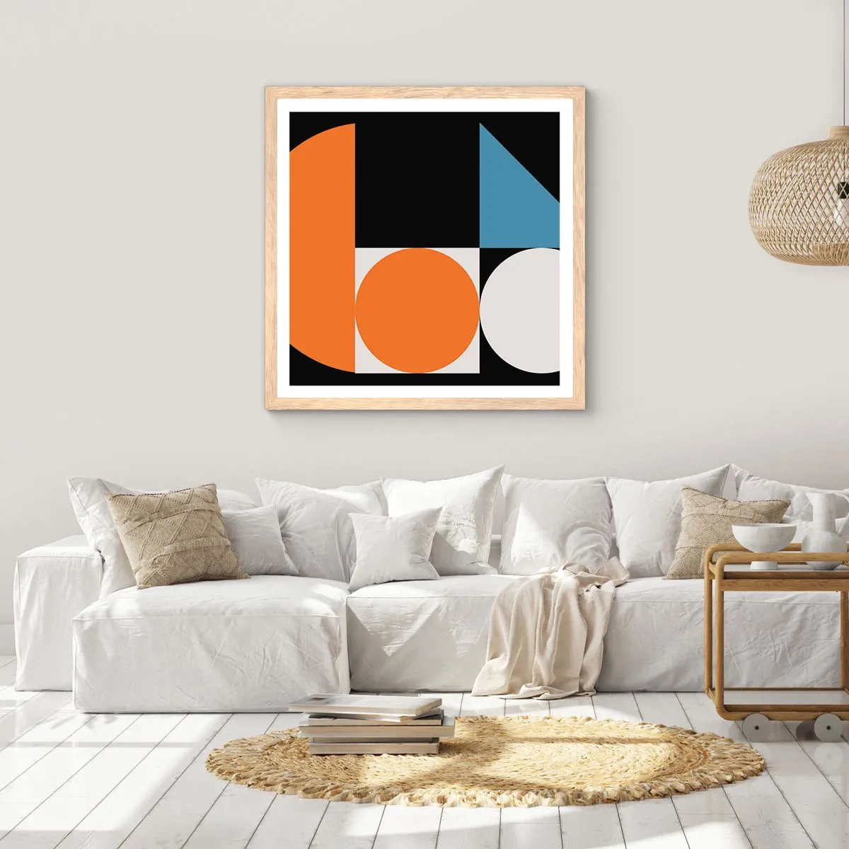 Poszter világos tölgy keretben - Képletes rendszer - 60x60 cm