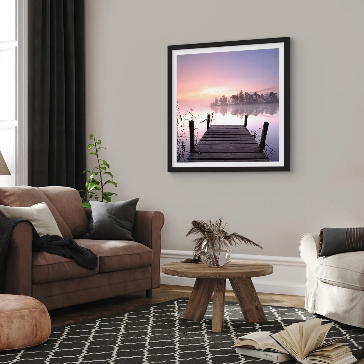 Poszter fehér keretben - A lila ködből... - 40x40 cm