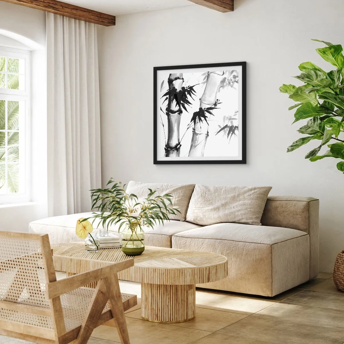 Poszter fehér keretben - Közelkép a keletről - 60x60 cm