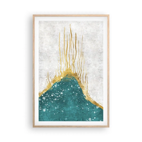 Poszter világos tölgy keretben - Aranyló dagály - 61x91 cm