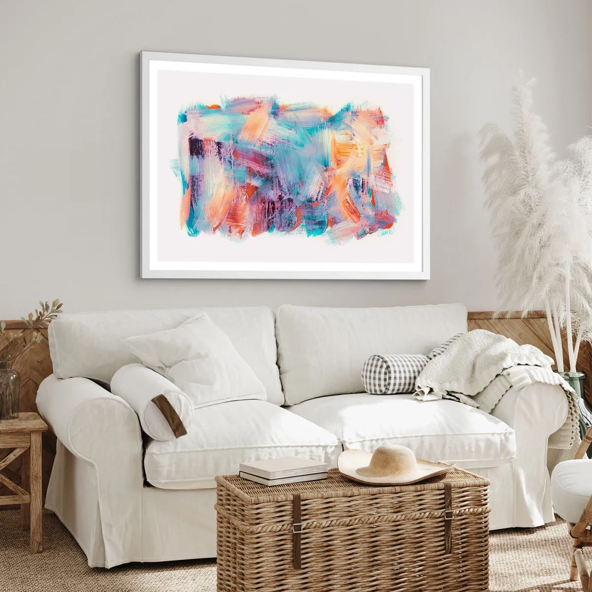 Poszter fekete keretben - Színes rendetlenség - 70x50 cm