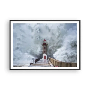 Poszter fehér keretben - A vizek ordítása, a vihar zaja - 100x70 cm