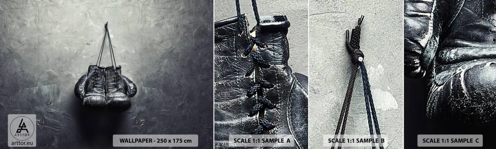 Fotótapéta Minta Öntapadós Deluxe Sticker - A küzdelem és a béke ideje - Doboz, Bokszkesztyű, Szüret - 100x30 cm