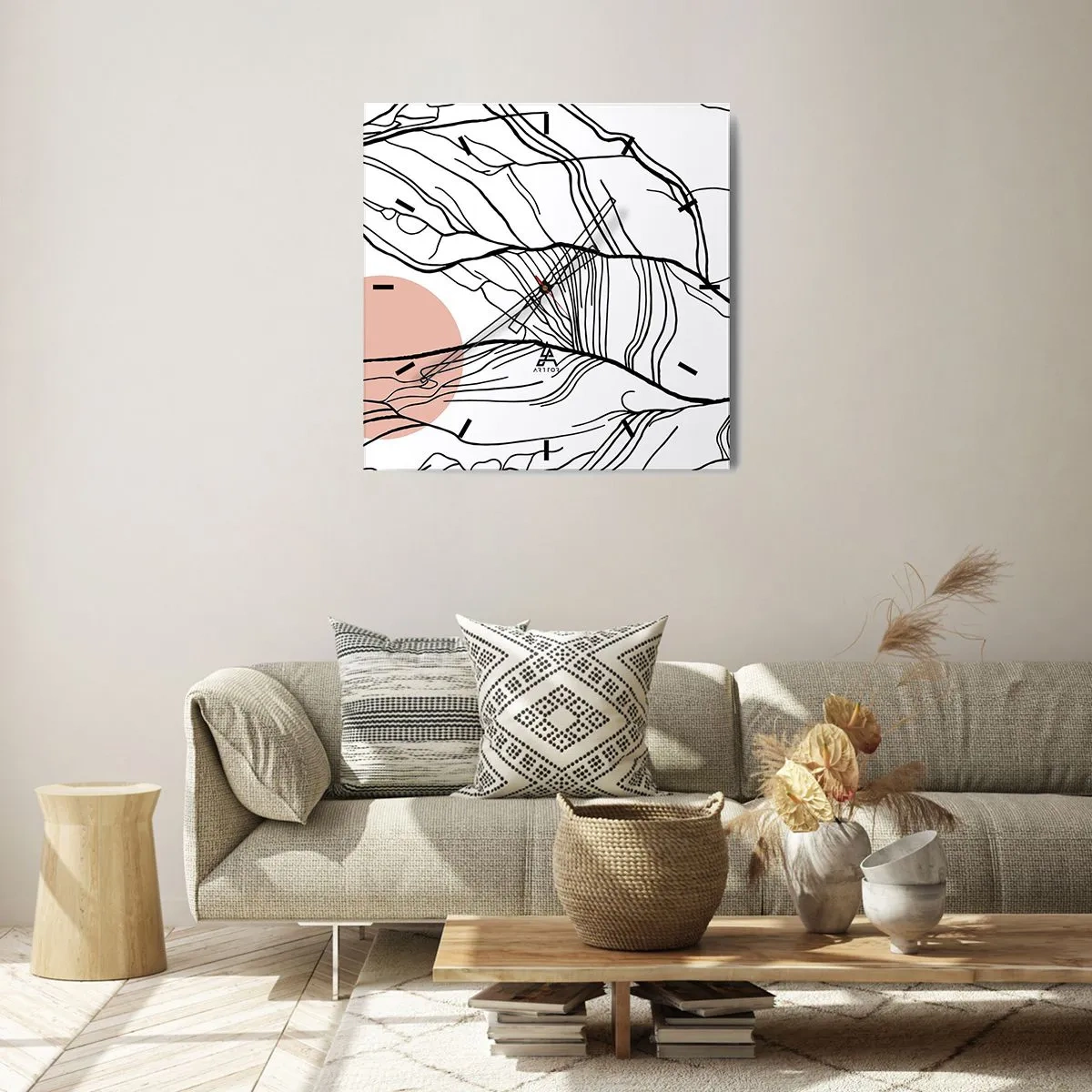 Falióra, Óra - Gallyak hálójában - 40x40 cm