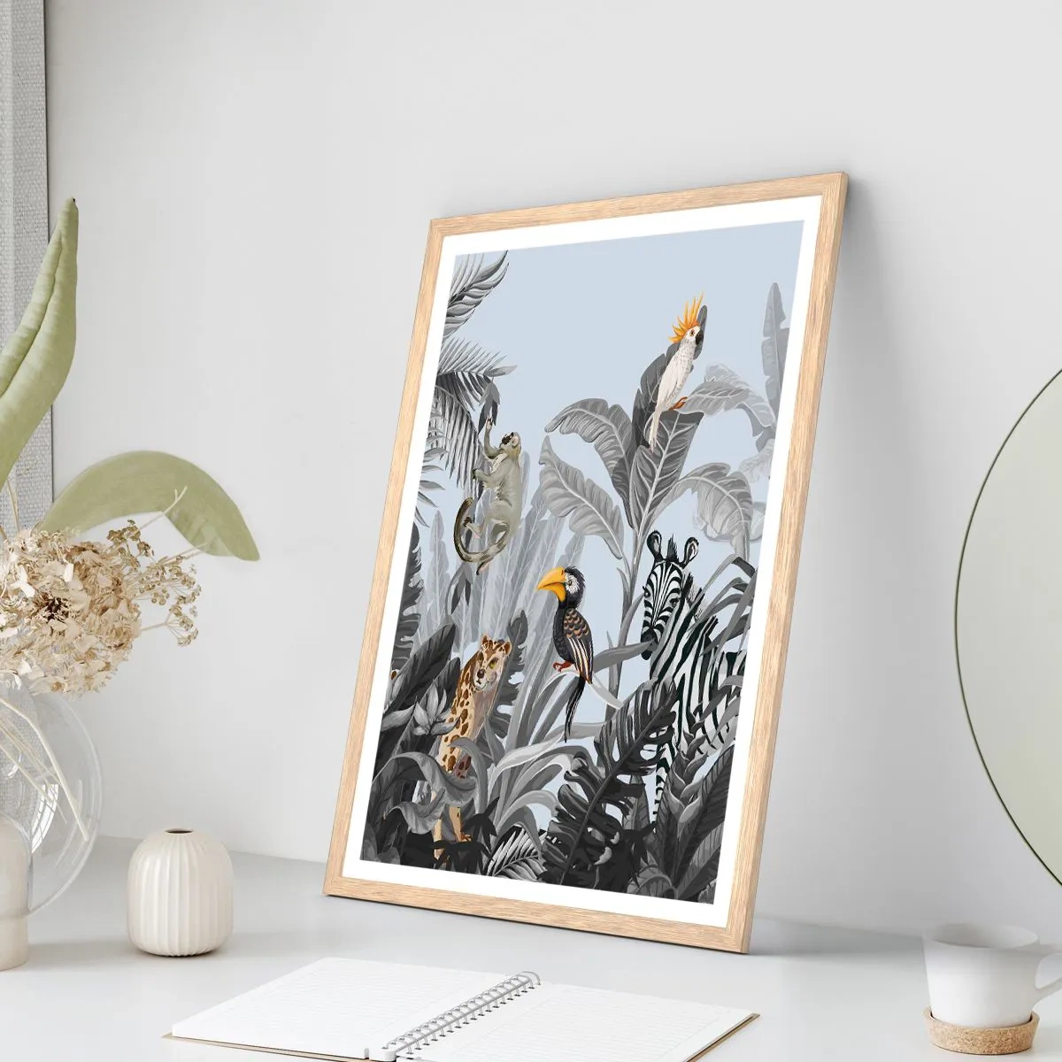 Poszter világos tölgy keretben - Afrikai mese - 50x70 cm