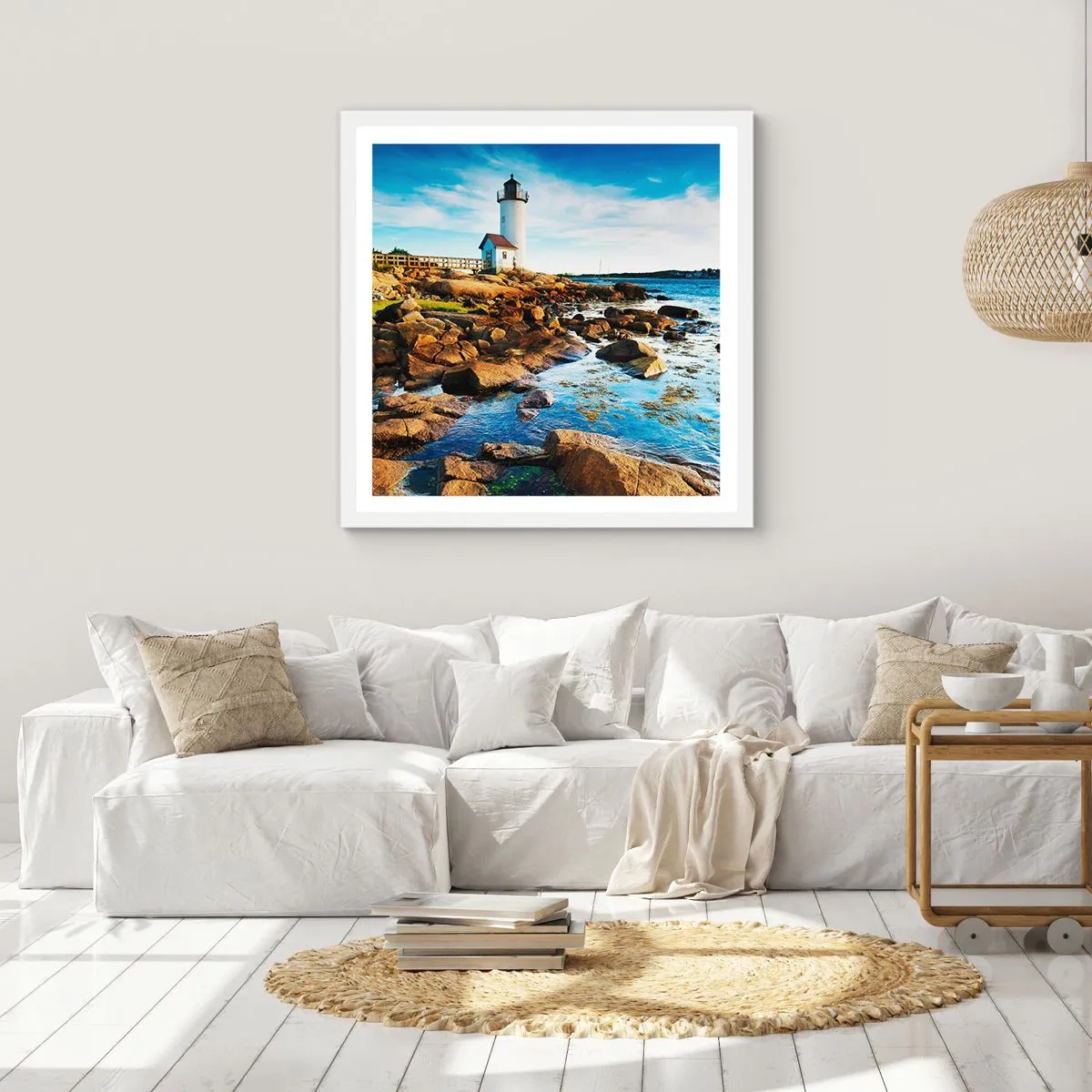 Poszter fekete keretben - Gyertek vissza boldogan, várlak - 50x50 cm