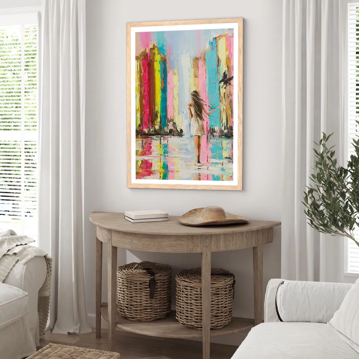 Poszter világos tölgy keretben - Kövessél - 61x91 cm