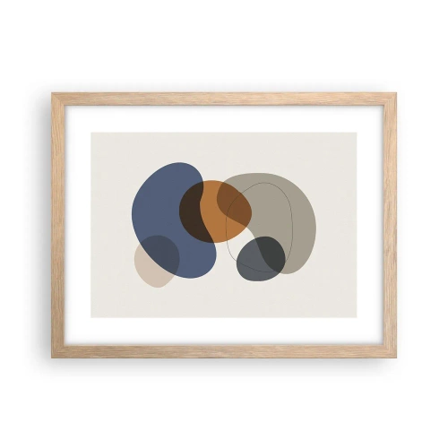 Poszter világos tölgy keretben - Színek cseppjei - 40x30 cm