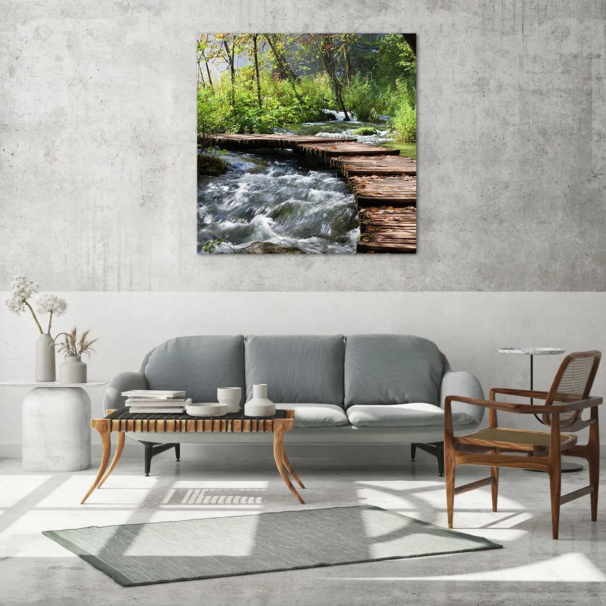 Üveg kép - A habzó zuhatag felett - 70x70 cm