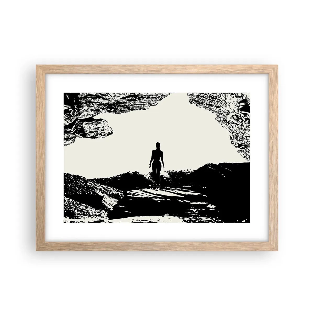 Poszter világos tölgy keretben - Egy új pillantás - 40x30 cm