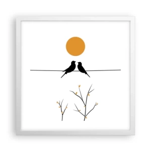 Poszter fekete keretben - Fülemüle este - 40x40 cm