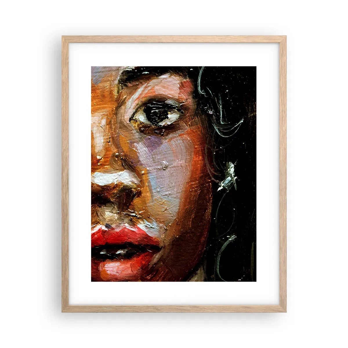 Poszter világos tölgy keretben - Fekete és fény - 40x50 cm