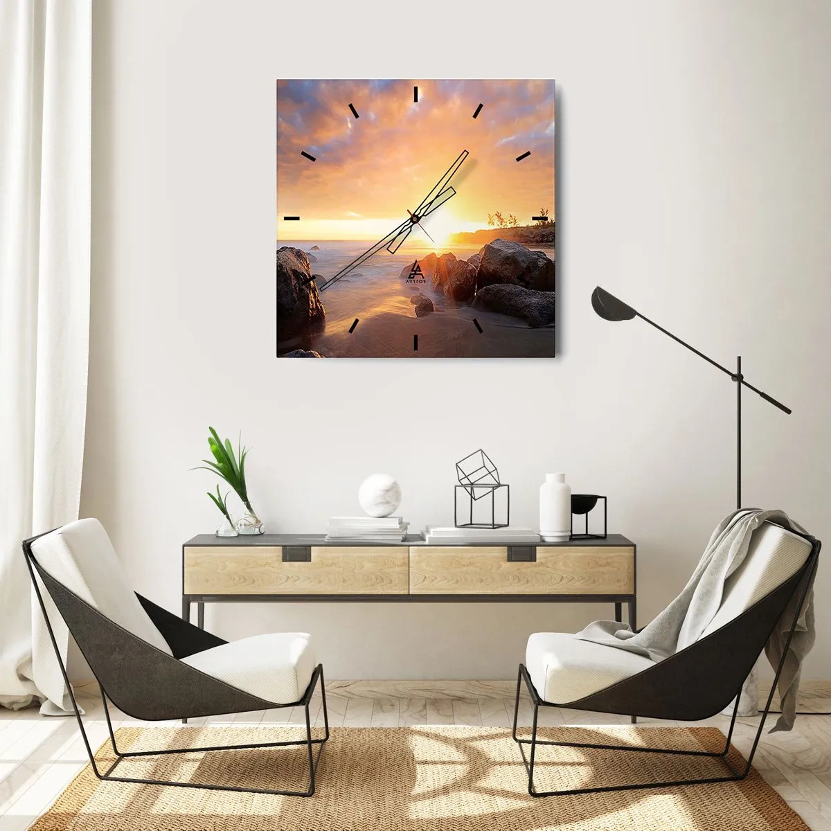 Falióra, Óra - Ragyogó esti szellő - 40x40 cm