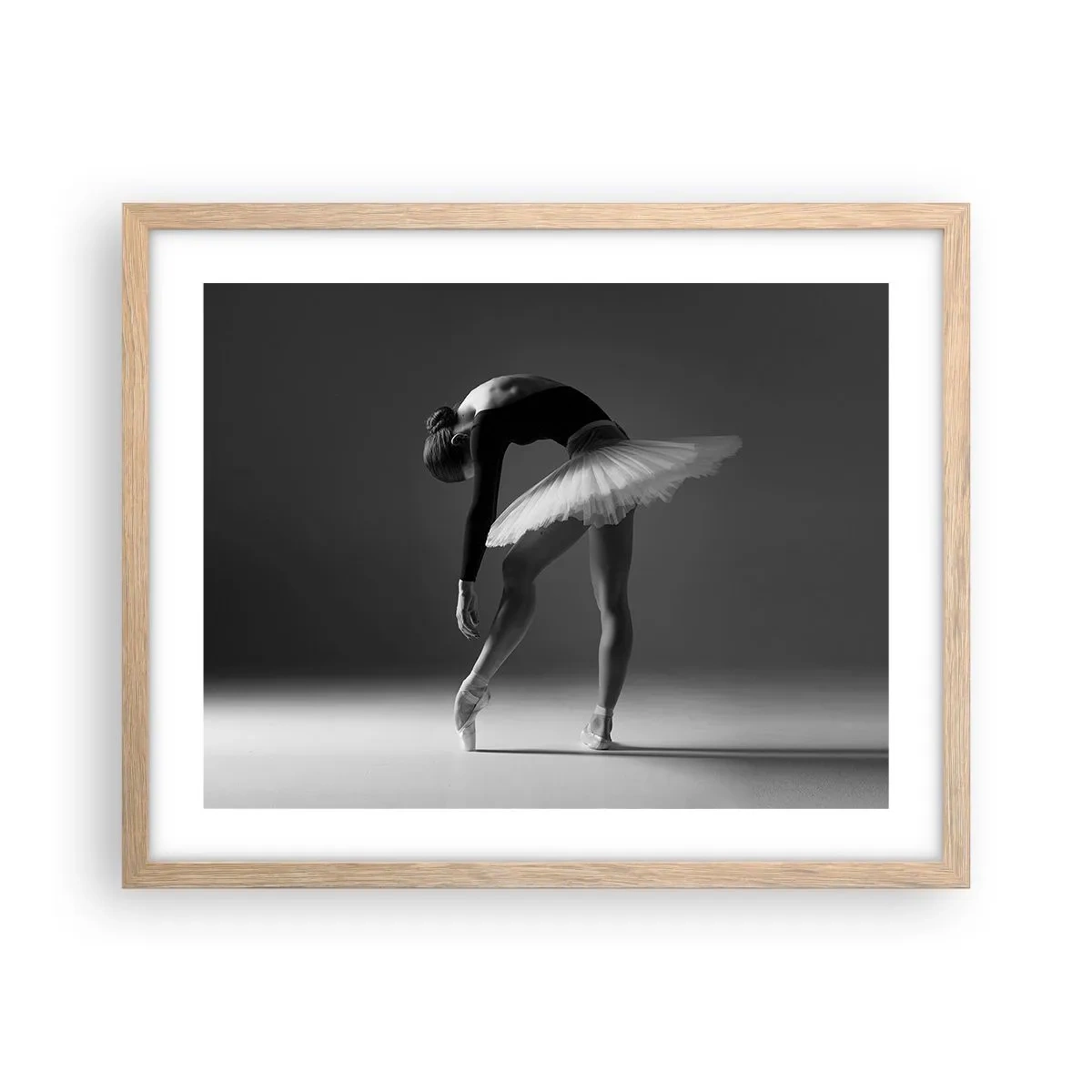 Poszter világos tölgy keretben - Bella balerina - 50x40 cm