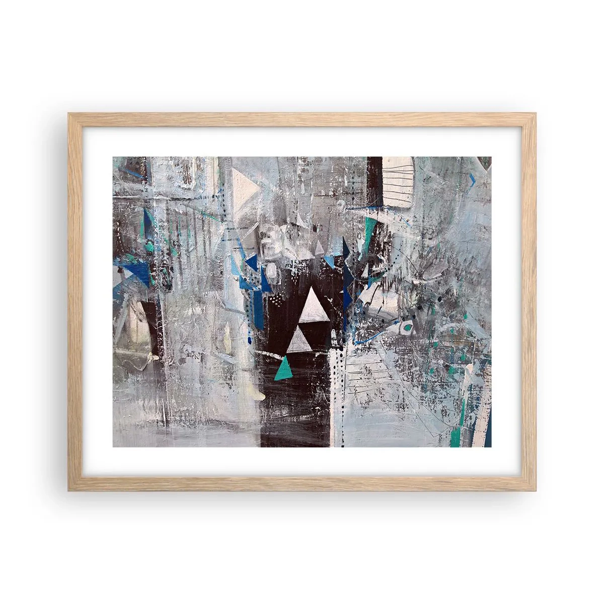 Poszter világos tölgy keretben - A háromszögek felülíró sorrendje - 50x40 cm