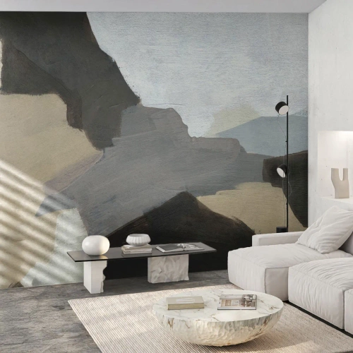 Fotótapéta Premium Sand - Absztrakció: a szürke elválasztásai - Absztrakció, Darab, Festékek - 150x105 cm