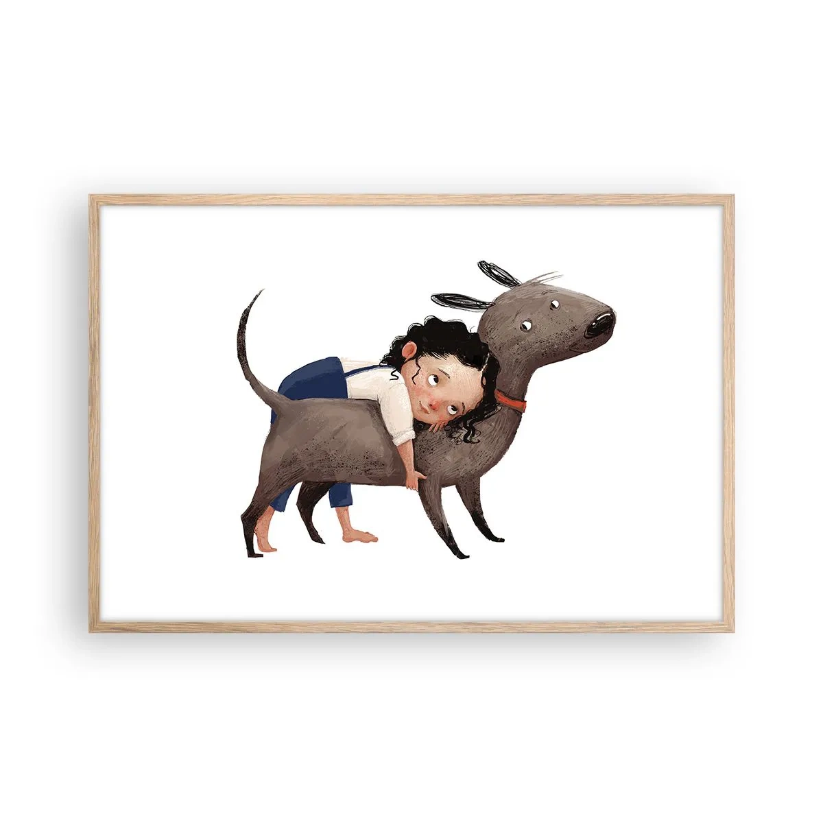 Poszter világos tölgy keretben - Legjobb barátok - 91x61 cm