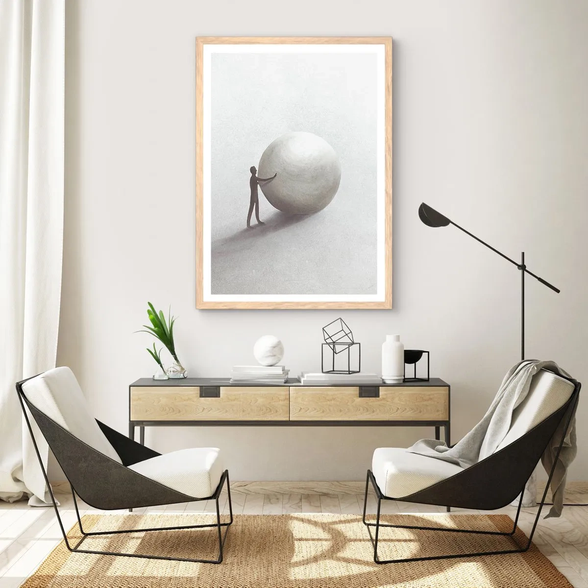 Poszter világos tölgy keretben - Az élet játéka - 40x50 cm