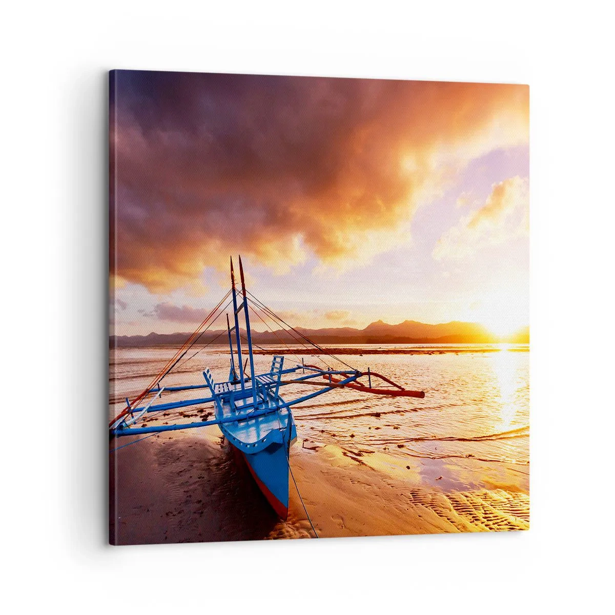 Vászonkép - Egy egész nap után nyújtózkodni a homokon - 60x60 cm