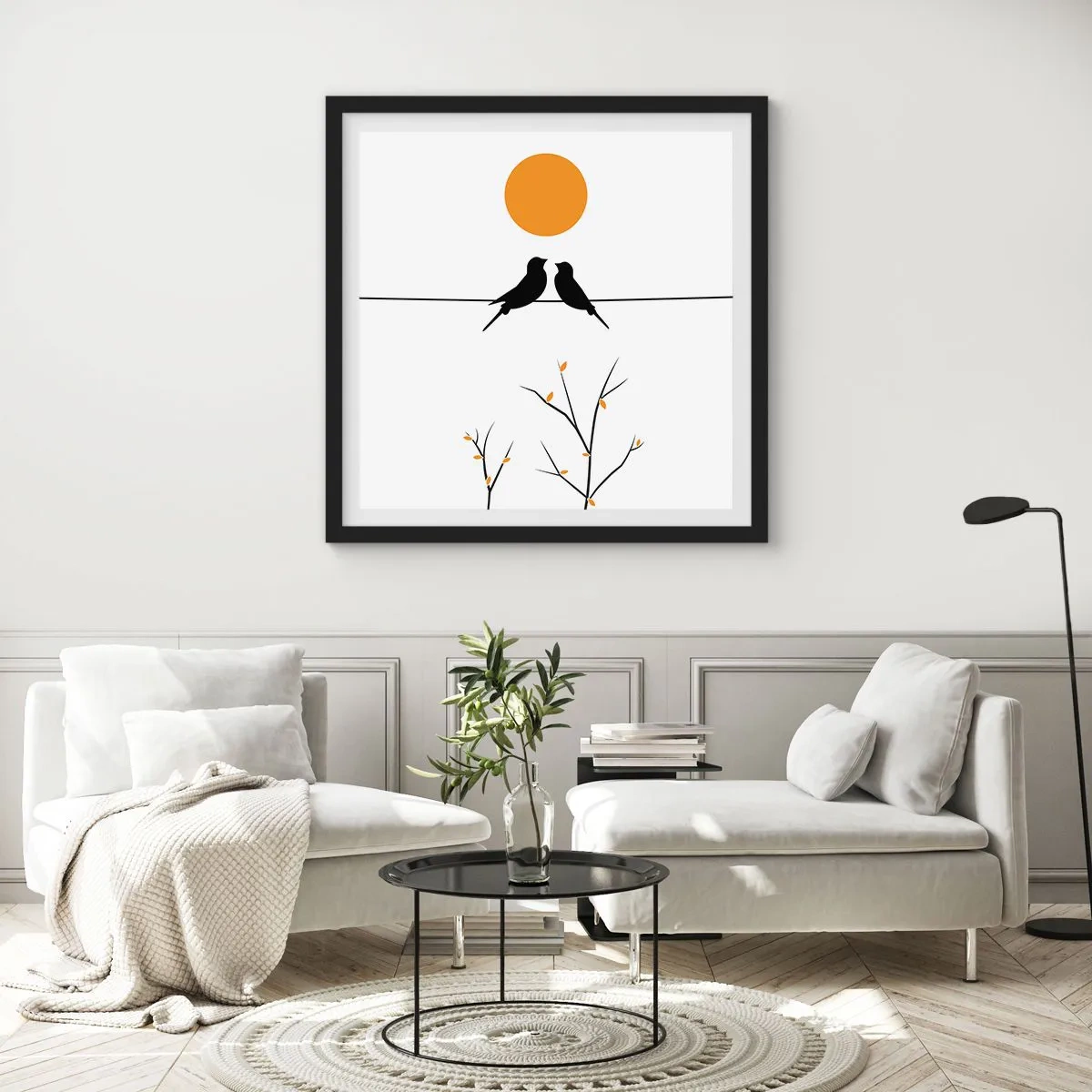 Poszter fehér keretben - Fülemüle este - 50x50 cm