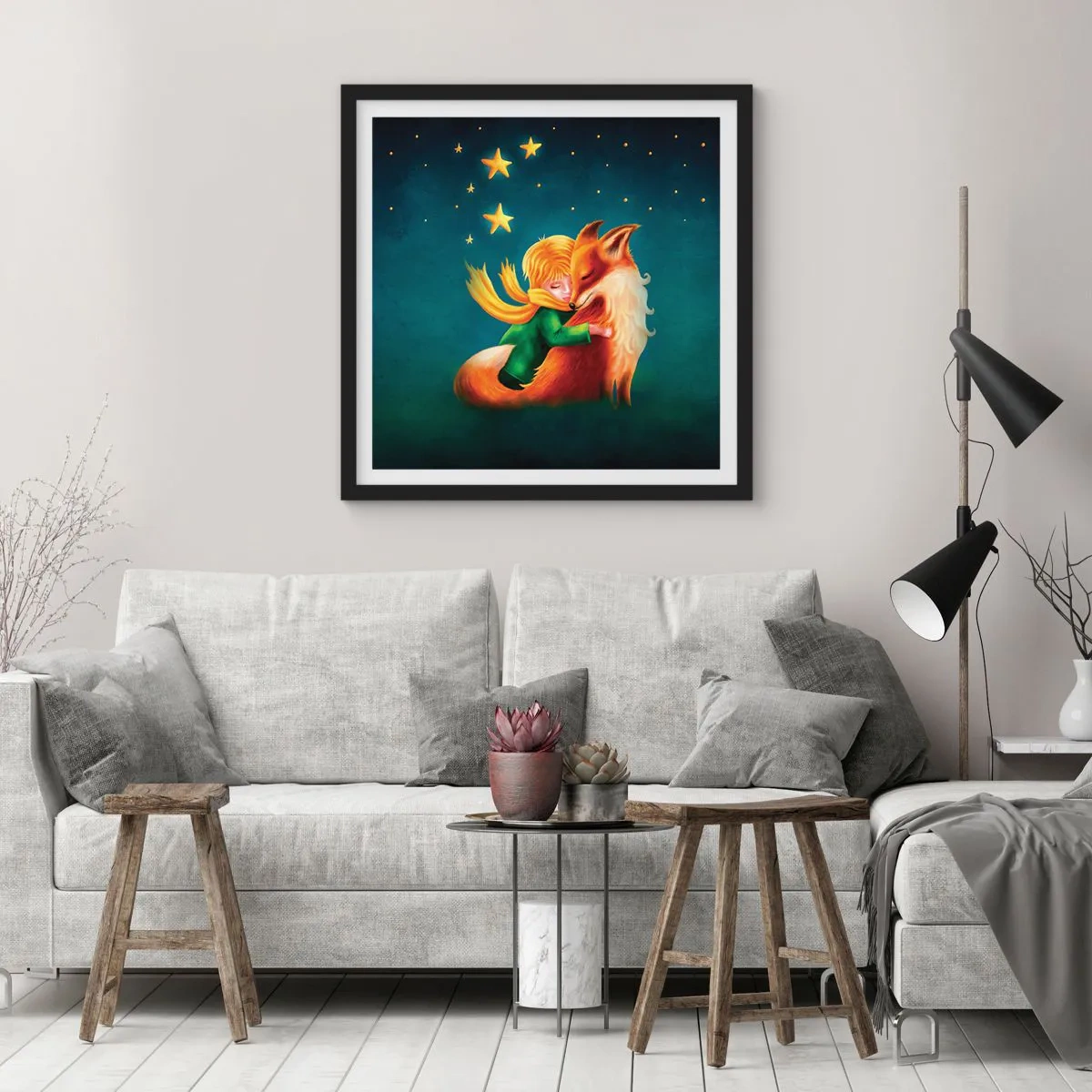 Poszter fehér keretben - Kis herceg - 60x60 cm