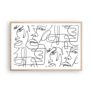 Poszter világos tölgy keretben - Összegabalyodott érzelmekben - 91x61 cm