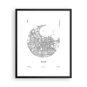 Poszter fehér keretben - Doha anatómiája - 40x50 cm