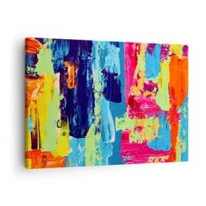 Vászonkép - Színek absztrakt kompozíciója dinamikus formában - 70x50cm - Az élet gyönyörű! - Modern fali dekoráció nappalihoz és hálószobához ARTTOR