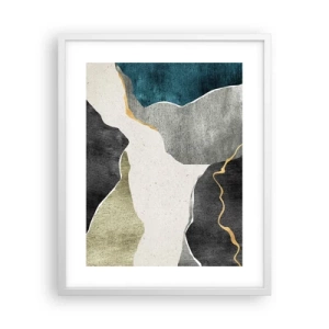 Poszter fekete keretben - Mozaik kompozíció aranyszállal - 40x50 cm