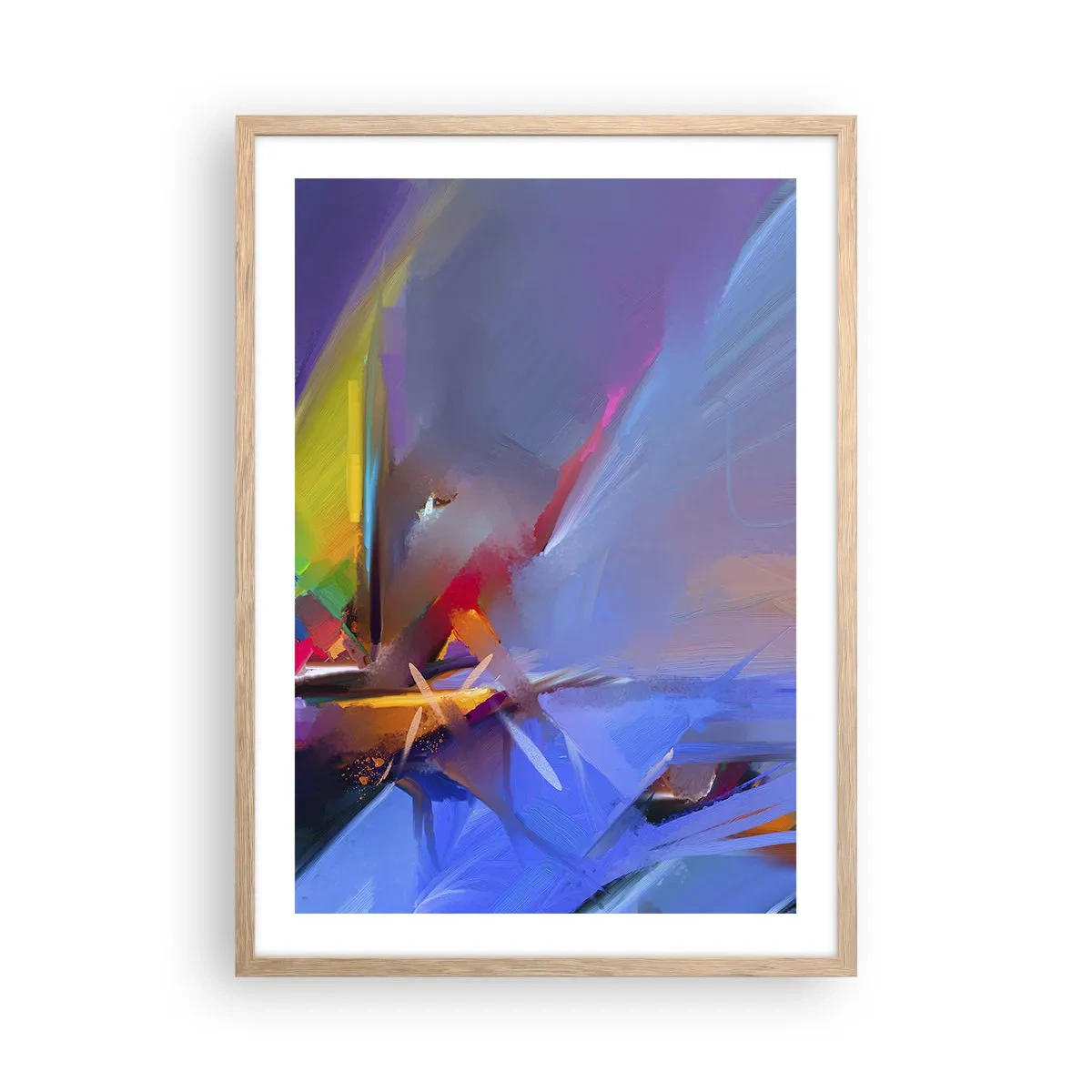 Poszter világos tölgy keretben - Propellerek, mint a madár - 50x70 cm