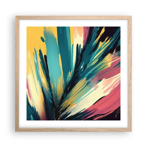 Poszter világos tölgy keretben - Kompozíció - az öröm robbanása - 50x50 cm