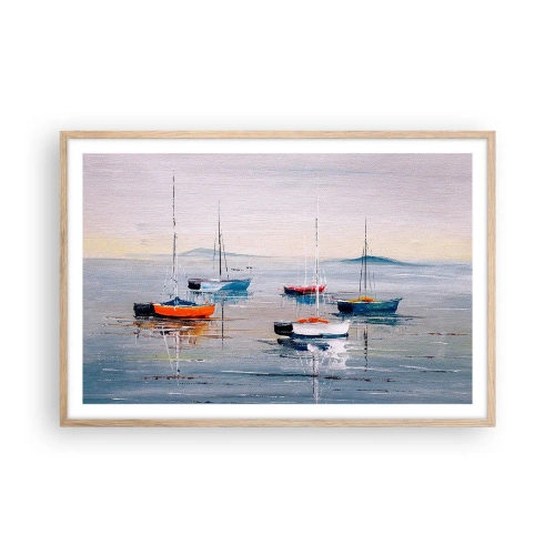 Poszter világos tölgy keretben - Jól megérdemelt pihenés - 91x61 cm